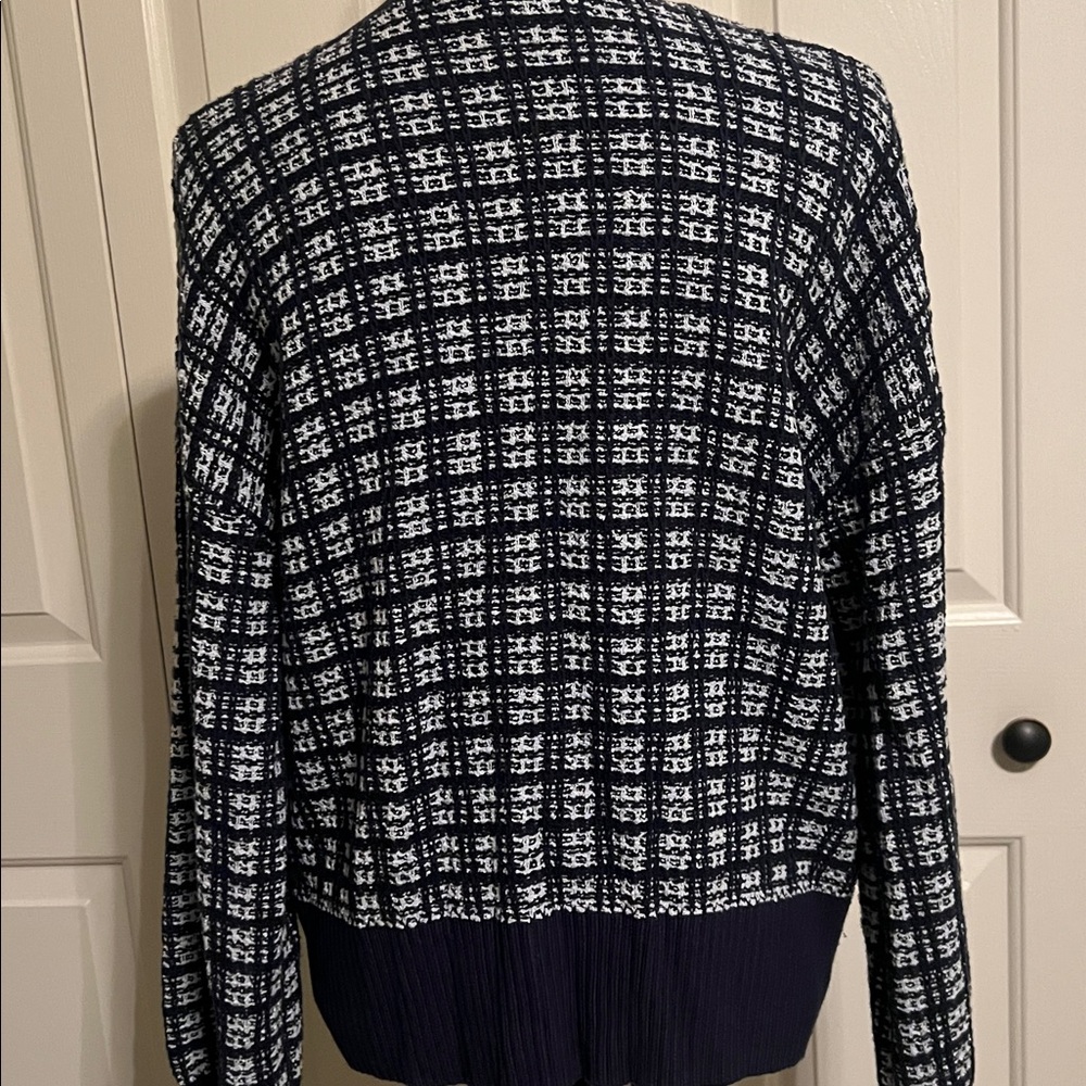 EUC, FREE ASSEMBLY TWEED CARDIGAN, NAVY SIZE XL - Picture 6 of 10